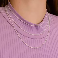 Corrente prata 925 Pipoca Diamantada 1mm