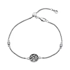 PULSEIRA PRATA 925 ÁRVORE DA VIDA ZIRCÔNIA WHITE POLIDO - comprar online