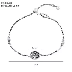 PULSEIRA PRATA 925 ÁRVORE DA VIDA ZIRCÔNIA WHITE POLIDO na internet