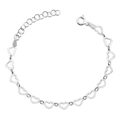 Pulseira Prata 925 Coração Vazado 5,8mm - comprar online