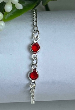 PULSEIRA PRATA 925 INFANTIL PONTO DE LUZ RUBI - comprar online