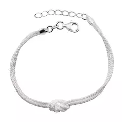 PULSEIRA PRATA 925 CORDA NÓ 2 FIOS - comprar online