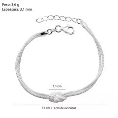 PULSEIRA PRATA 925 CORDA NÓ 2 FIOS na internet