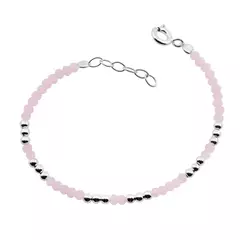Pulseira Prata 925 Vidrilho Rosa Infantil - comprar online