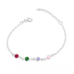PULSEIRA PRATA 925 COM ZIRCÔNIAS COLORS - comprar online
