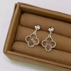 BRINCO PRATA 925 INSPIRAÇÃO VAN CLEEF TREVO ZIRCÔNIA CRISTAL - comprar online