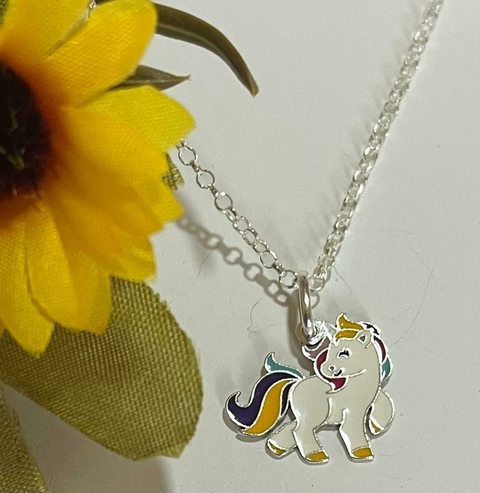 PINGENTE PRATA 925 RESINA UNICÓRNIO CORPO INTEIRO - comprar online