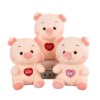 Cerdito de Peluche Corazón Bordado 23 cm