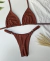 Conjunto Biquíni Cortinha C/ Calcinha Fio - Marrom