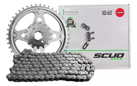 KIT TRANSM TITAN150 2004-15 43D/16D/428HX118L CHH S/RET Ref: 10530012 IN Marca: SCUD