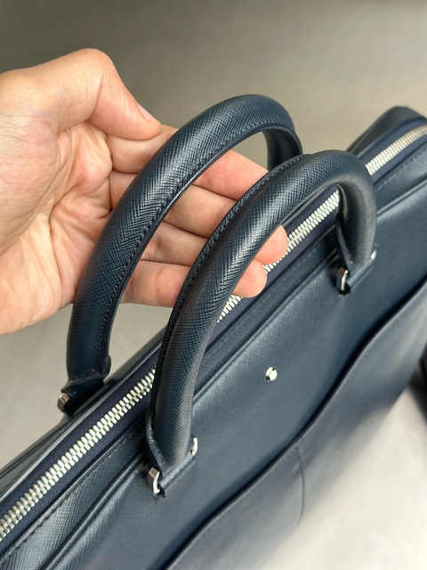 Pasta MontBlanc Sartorial Saffiano Azul - comprar online