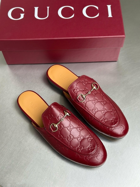 Mule Gucci Horsebit Monograma Rosso Ancora - comprar online