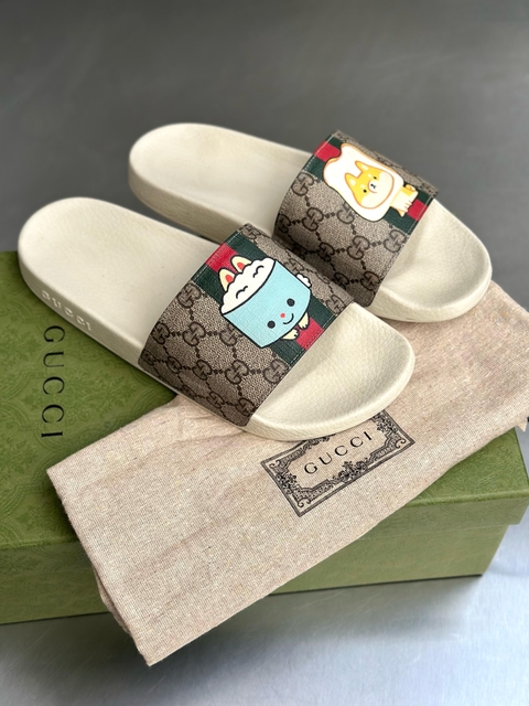 Slide Gucci Animal Web Bunny Monograma - comprar online