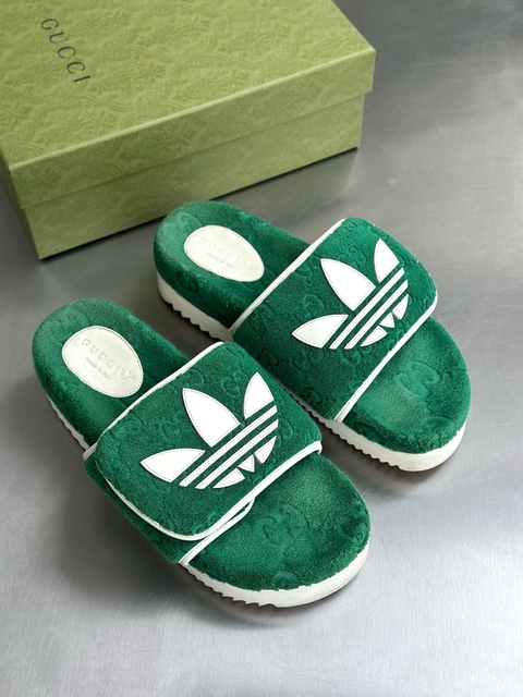 Slide Gucci x Adidas GG Platform Verde - comprar online