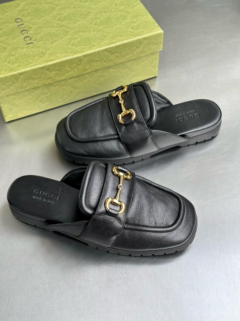 Sapato Mule Gucci Horsebit Couro Preto - comprar online
