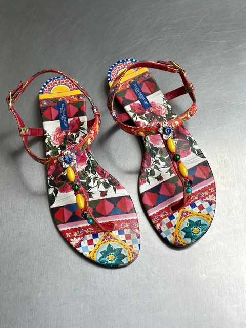 Sandália Dolce & Gabbana Cloth Flip Multicolor - comprar online