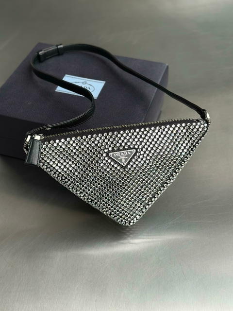 Bolsa Prada Transversal Triangle Crystal Black - comprar online