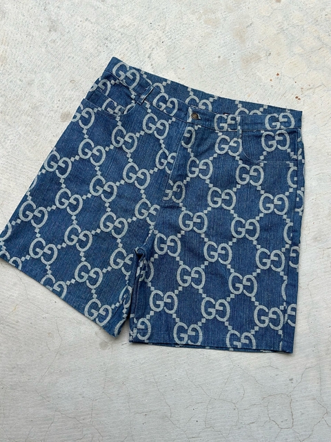 Bermuda Gucci GG embroidered Jeans Denim - comprar online