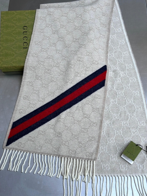 Cachecol Gucci GG Faixa Web Bicolor - comprar online