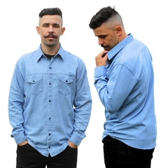 Kit 2 Camisas Jeans Manga Longa – Elegância e Versatilidade para Qualquer Ocasião!
