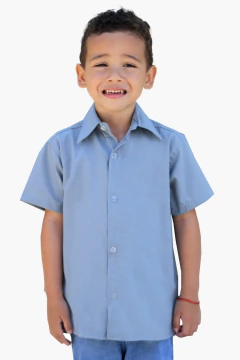 Camisa Social Infantil Manga Curta