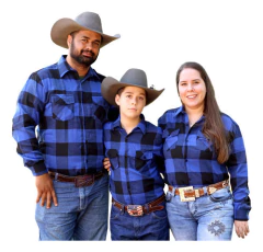 Camisas Xadrez Kit Familia 3 Peças Pai Mãe E Filho - comprar online