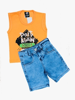 Kit Bermuda Jeans Regata Malha Algodão