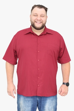 Camisa Social Manga Curta Plus Size Masculina Adulto