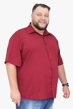 Camisa Social Manga Curta Plus Size Masculina Adulto na internet