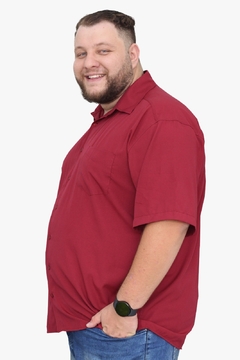 Camisa Social Manga Curta Plus Size Masculina Adulto - comprar online