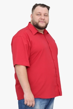 Camisa Social Manga Curta Plus Size Masculina Adulto - comprar online