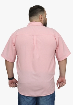 Camisa Social Manga Curta Plus Size Masculina Adulto na internet