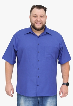 Camisa Social Manga Curta Plus Size Masculina Adulto na internet