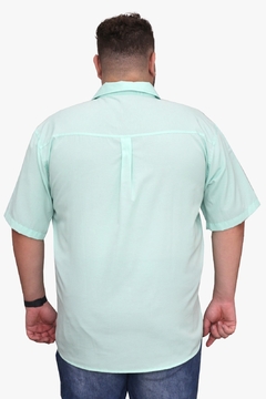 Camisa Social Manga Curta Plus Size Masculina Adulto na internet