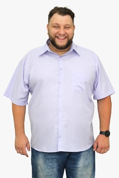 Camisa Social Manga Curta Plus Size Masculina Adulto