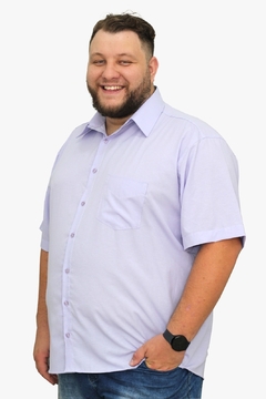Camisa Social Manga Curta Plus Size Masculina Adulto na internet
