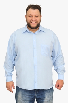 Camisa Social Plus Size Adulto Manga Longa Básica