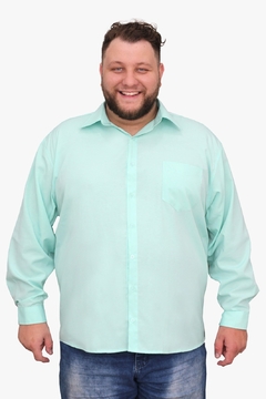 Camisa Social Plus Size Adulto Manga Longa Básica