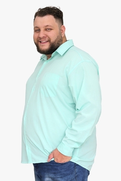 Camisa Social Plus Size Adulto Manga Longa Básica na internet
