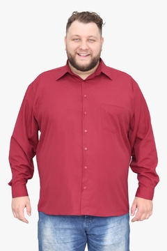 Camisa Social Plus Size Adulto Manga Longa Básica