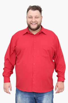 Camisa Social Plus Size Adulto Manga Longa Básica
