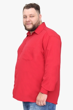 Camisa Social Plus Size Adulto Manga Longa Básica na internet