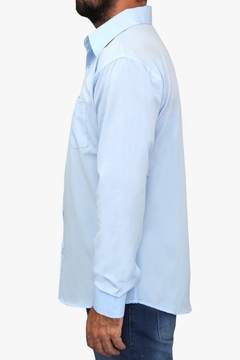 Camisa Social Manga Longa Masculina Com Bolso na internet