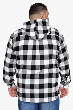 Camisa Masculina Flanela Xadrez Plus Size Com Capuz na internet