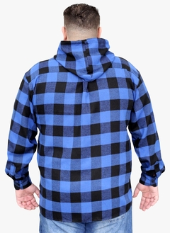 Camisa Masculina Flanela Xadrez Plus Size Com Capuz na internet