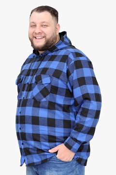 Camisa Masculina Flanela Xadrez Plus Size Com Capuz - loja online