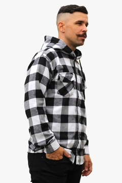 Camisa Flanela Xadrez Adulto Masculina Manga Longa Com Capuz - comprar online