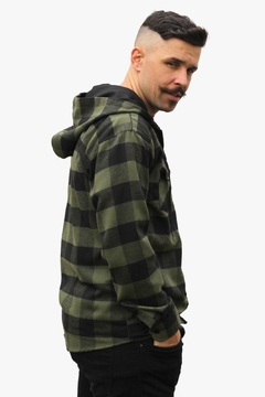 Camisa Flanela Xadrez Adulto Masculina Manga Longa Com Capuz - comprar online