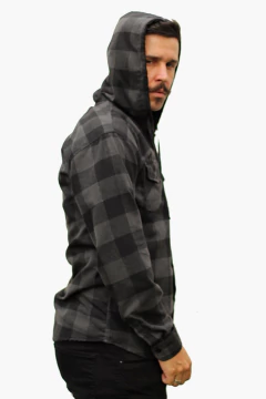 Camisa Flanela Xadrez Adulto Masculina Manga Longa Com Capuz na internet