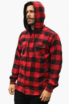 Camisa Flanela Xadrez Adulto Masculina Manga Longa Com Capuz - Maximus Confecções